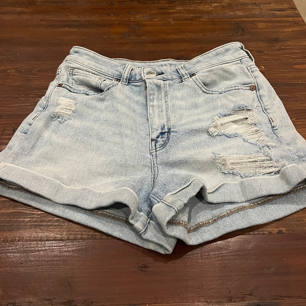 High waisted denim shorts